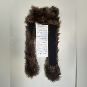 Furry hoodie scarf